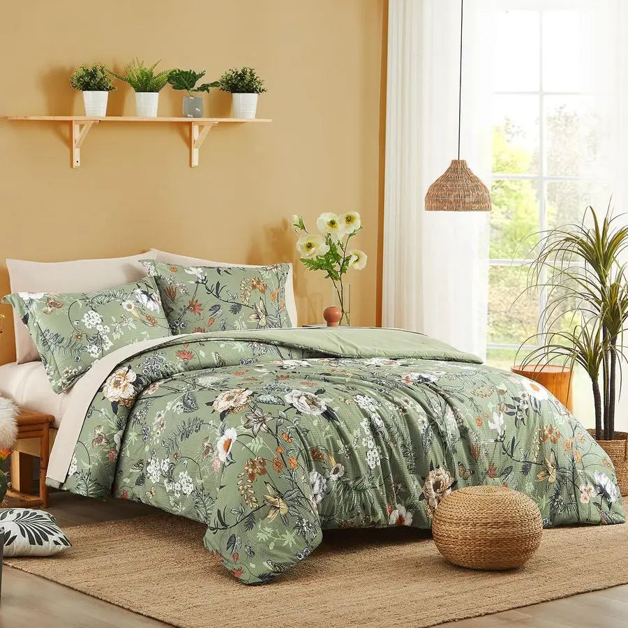 Floral Comforter Set 7 Pieces With Sheets And Pillow