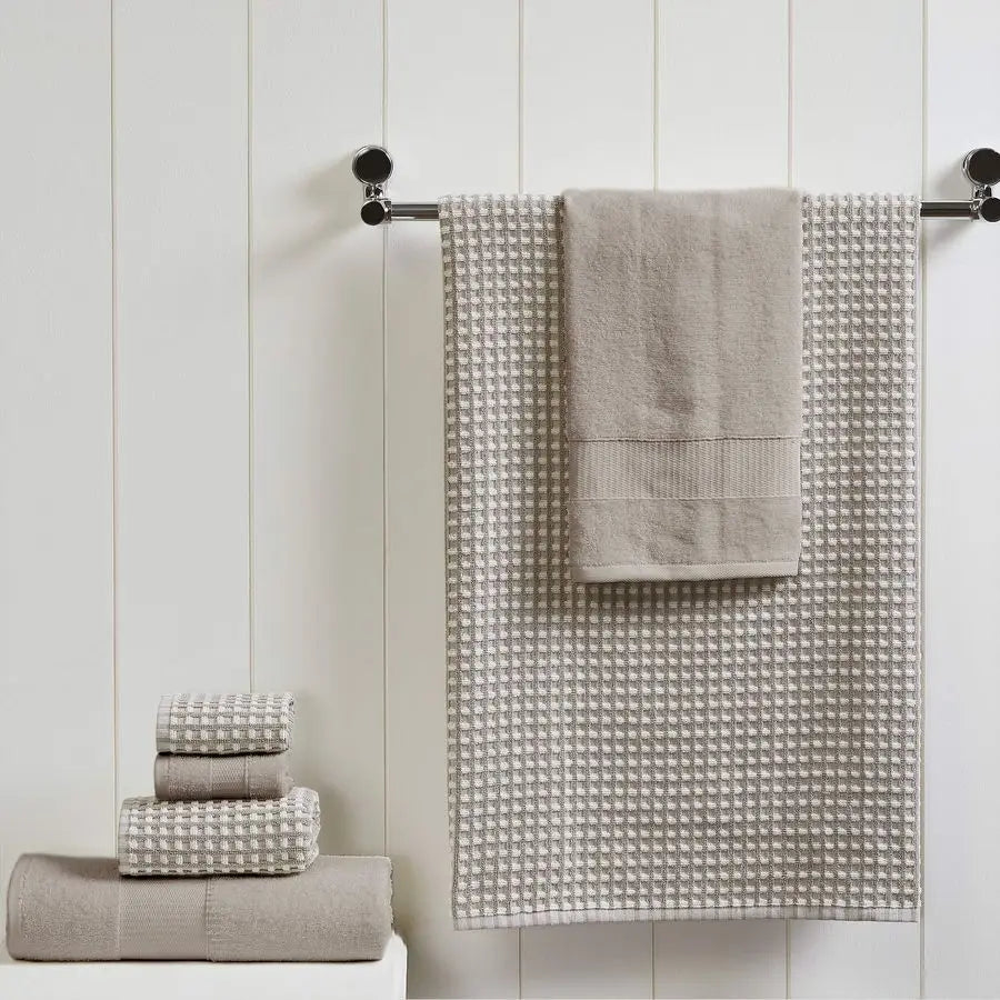 6 Piece Cobblestone Jacquard Towel Set 100 Percent Combed Cotton