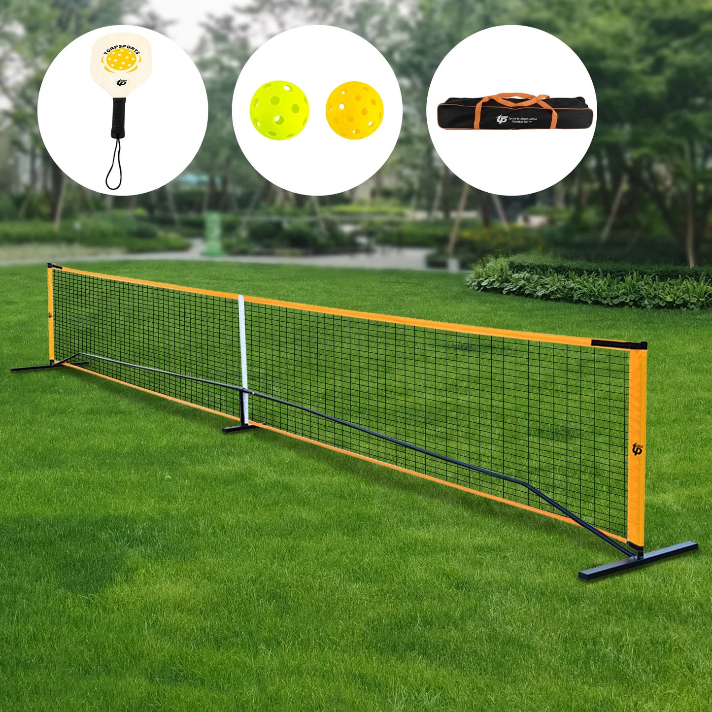 Portable Pickleball Outdoor Net Set With 4 Paddles And Balls