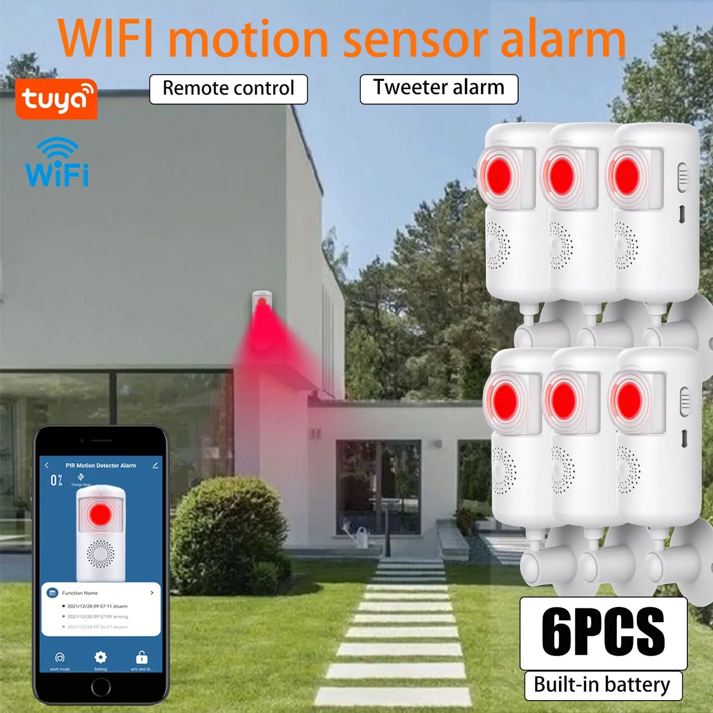 PGST Tuya Smart PIR Motion Detector With App Alerts