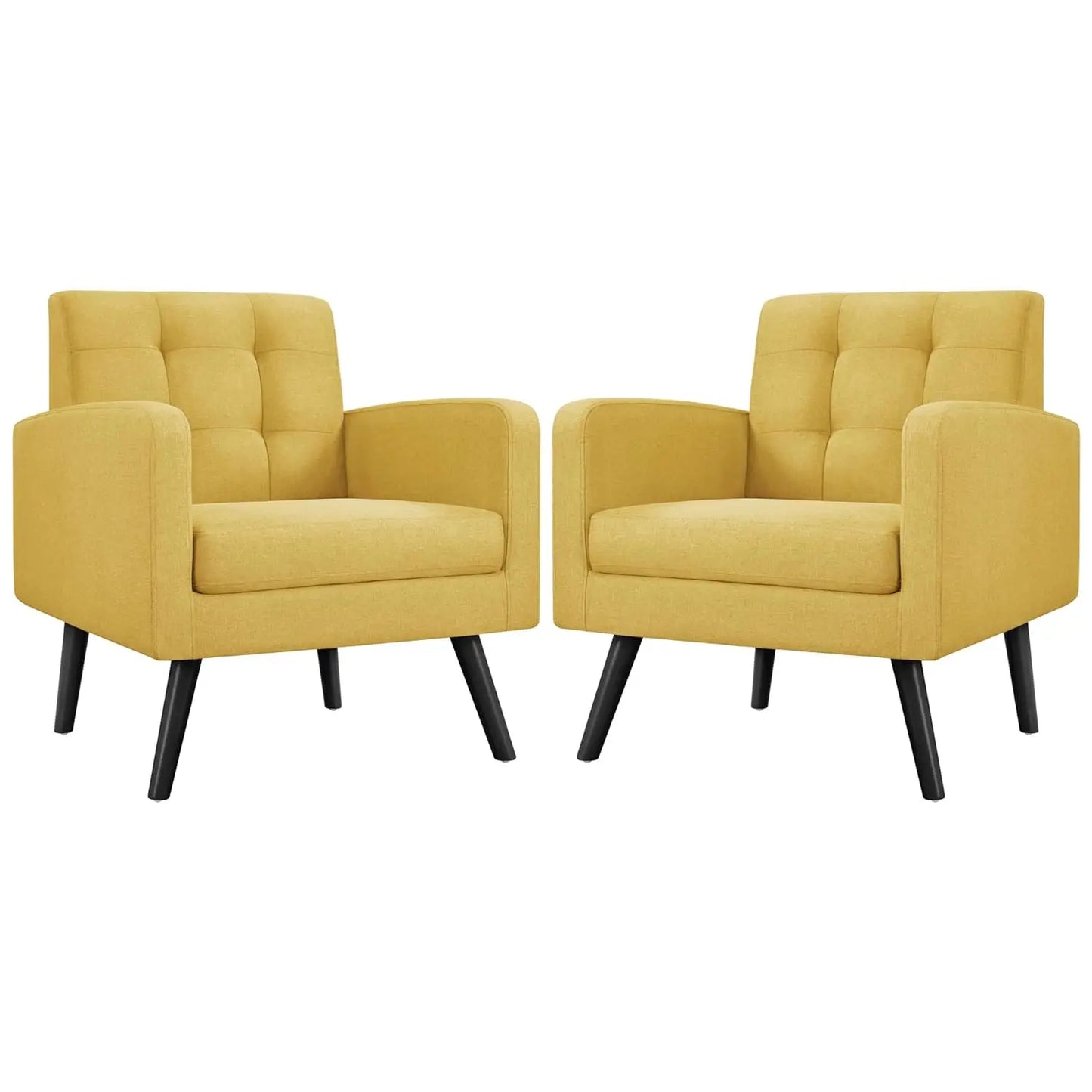 Mid Century Modern Upholstered Accent Chairs With Wood Legs