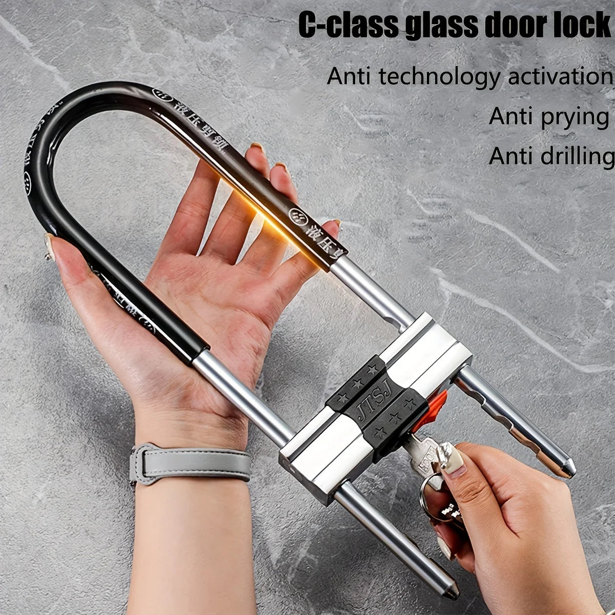 Adjustable U Lock Bicycle Lock With Shackle Indoor Outdoor