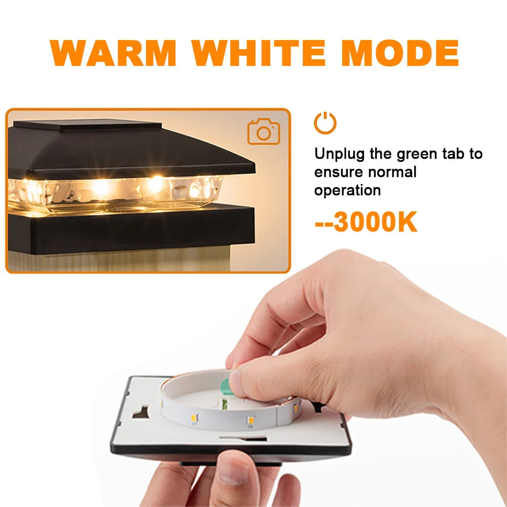 Six Pack Solar Post Cap Lights Warm White Outdoor Posts