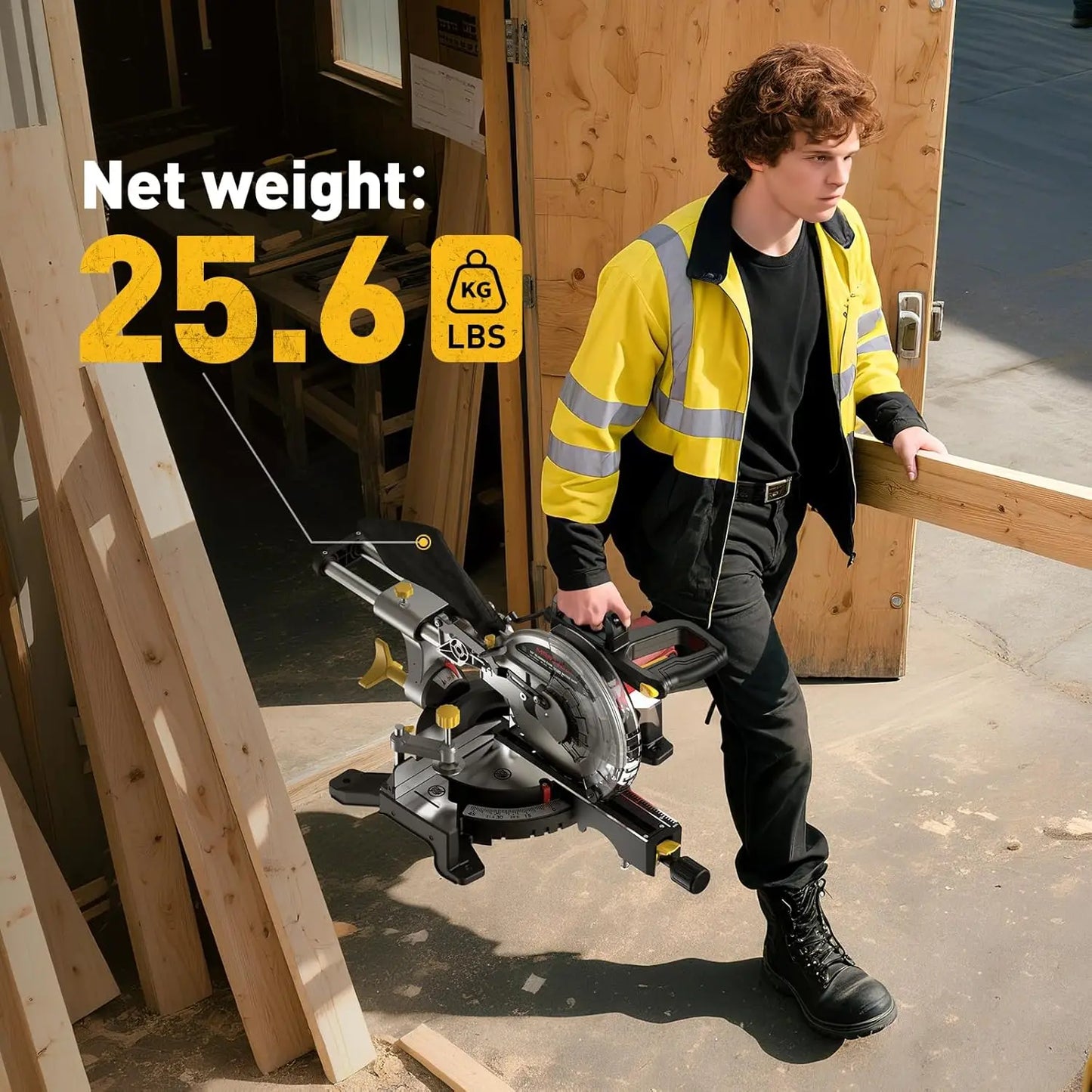 Marvtool Sliding Miter Saw With 5 Amp Single Bevel