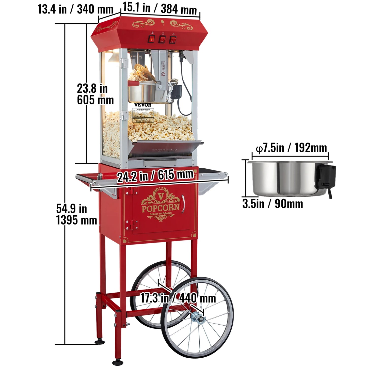 SucceBuy Countertop Popcorn Maker Commercial Electric Popper