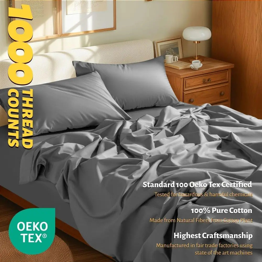 Egyptian Cotton Sheets Set 1000 Thread Count Luxury Bedding