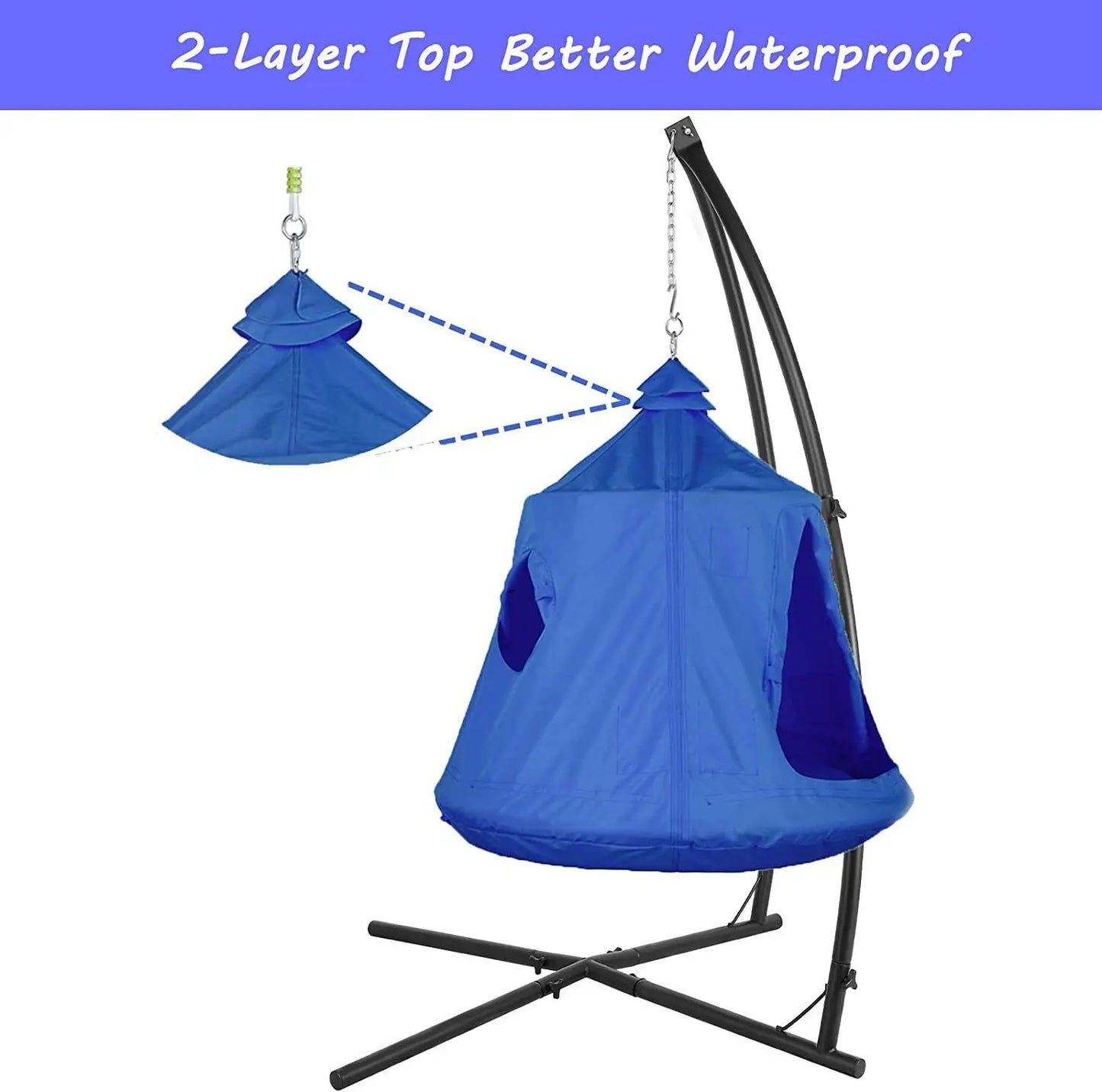 Homfa Hammock Chair Stand and Swing Chair With Led Lights