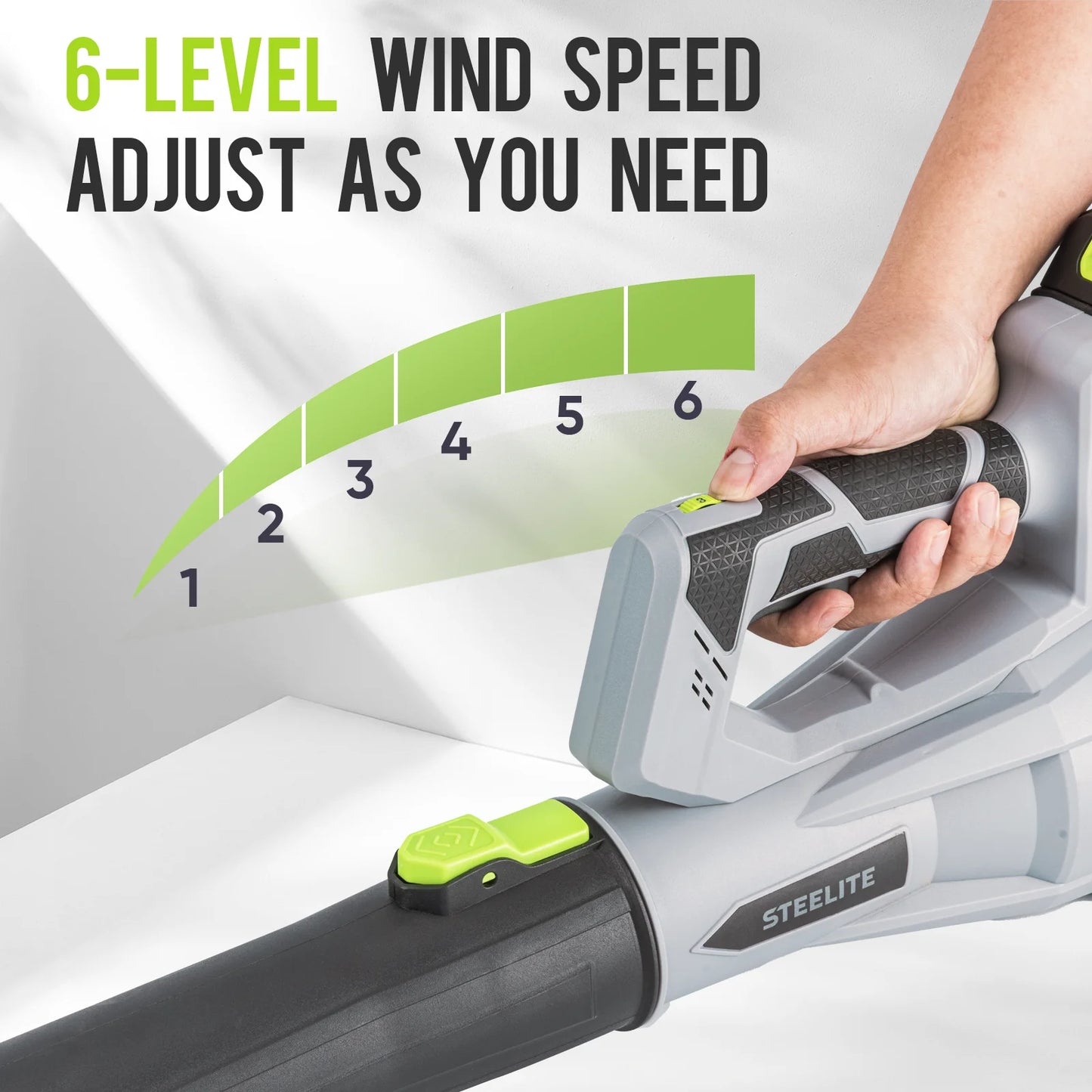 Deli 21V Cordless Leaf Blower With 2x2.0Ah Batteries