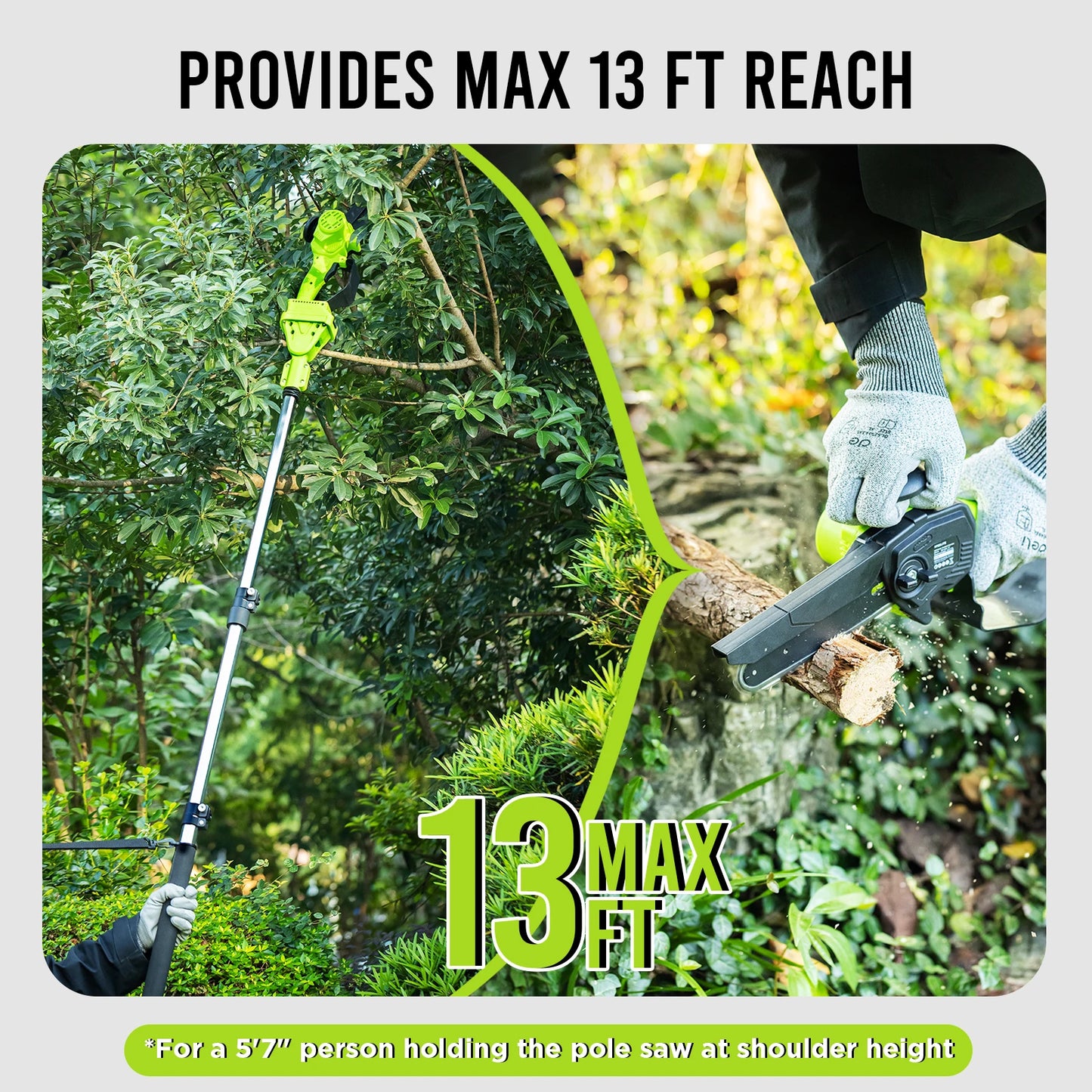 Deli Steelite 2-In-1 Cordless Pole Saw and Mini Chainsaw