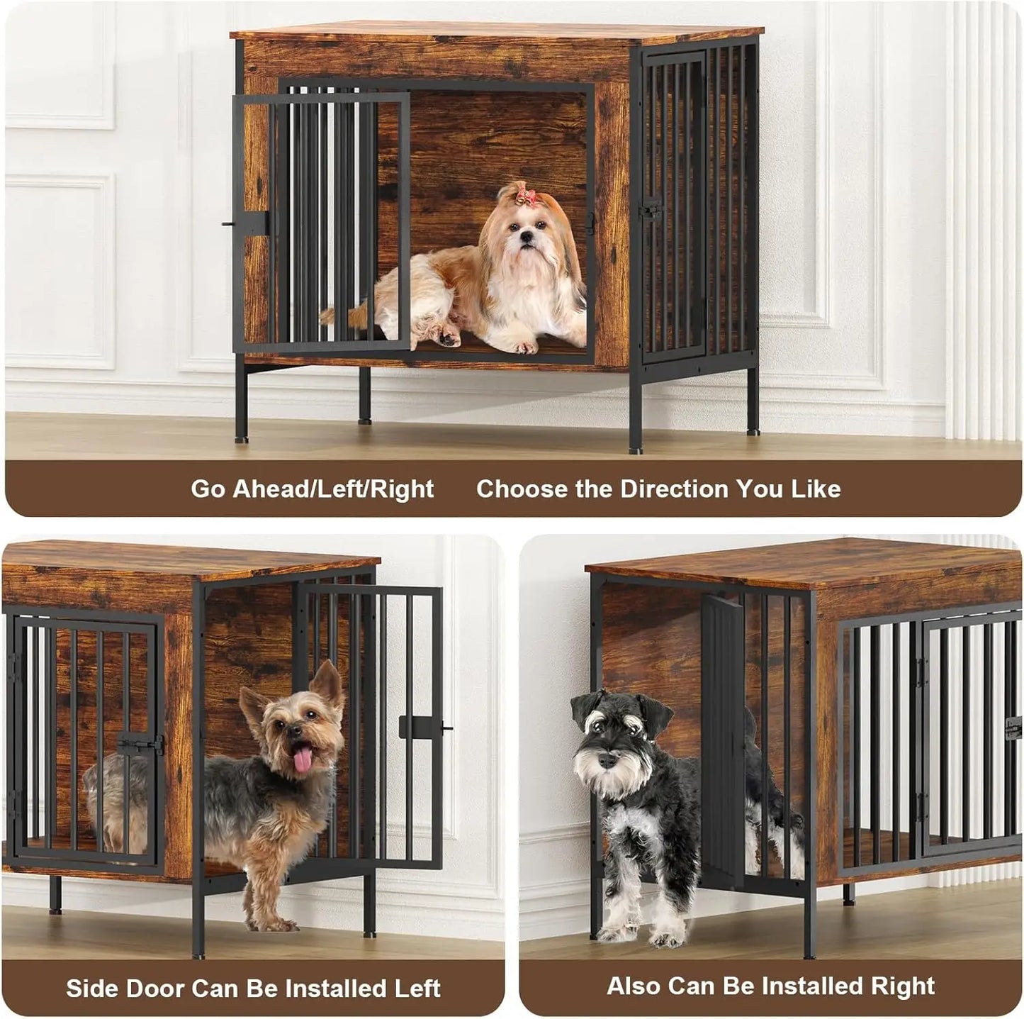 Heavy Duty Dog Crate Furniture Indoor Kennel TV Stand