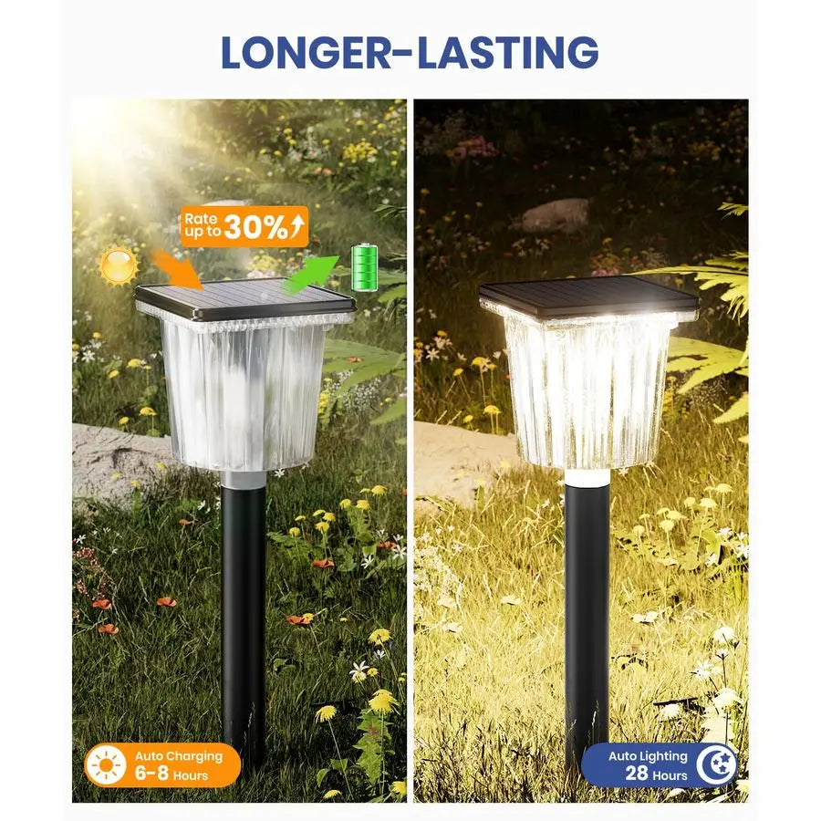 Solar Pathway Lights Outdoor 8 Pack IP65 Waterproof