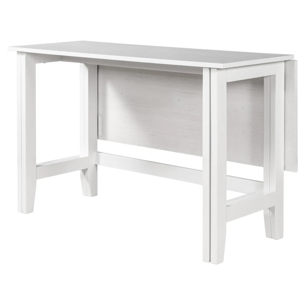 Farmhouse Wood Extendable Dining Table With Drop Leaf