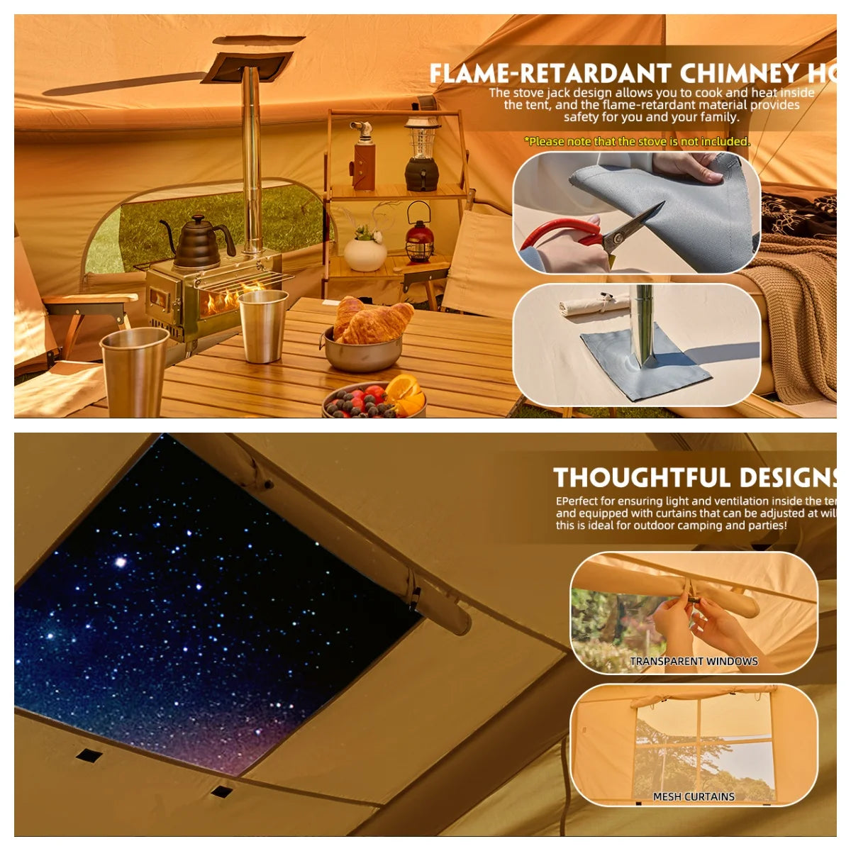 Glamping Inflatable Tent For 8 To 10 People With Hand Pump