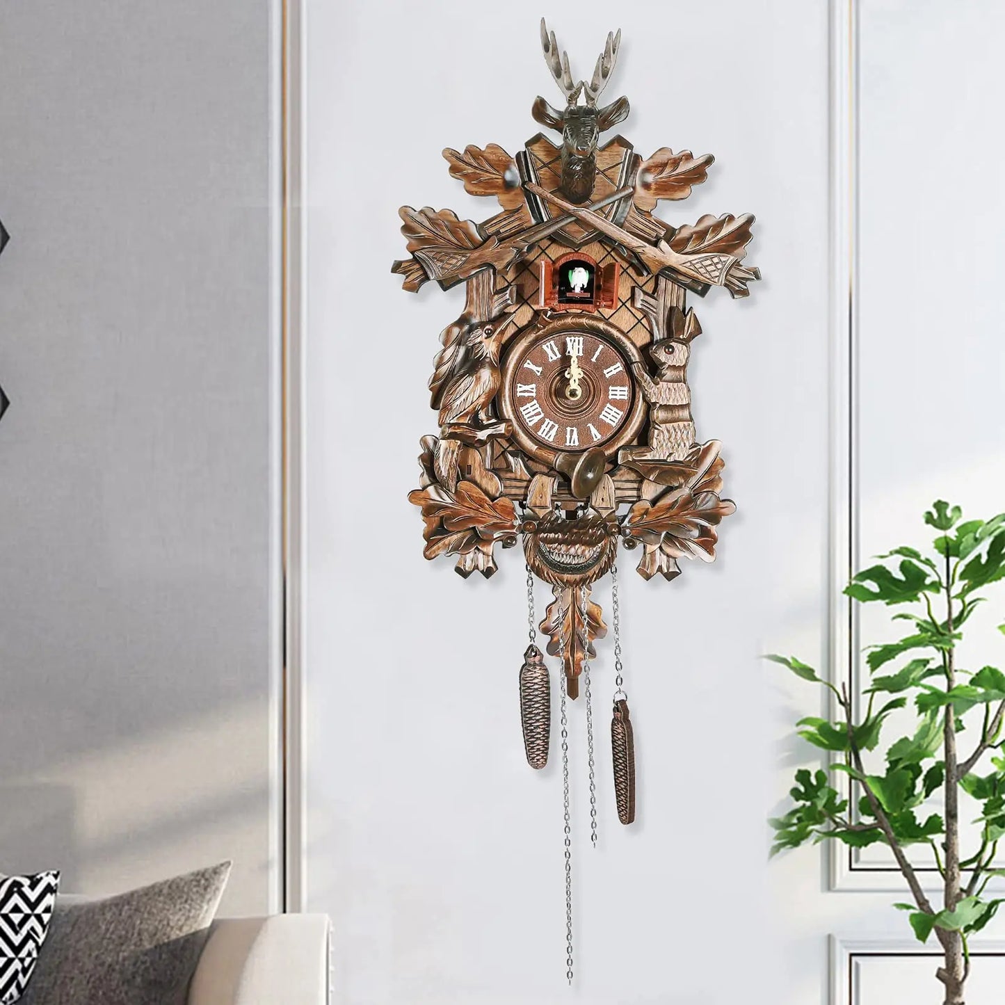 Black Forest Cuckoo Wall Clock Traditional German Style For Living Room Gift