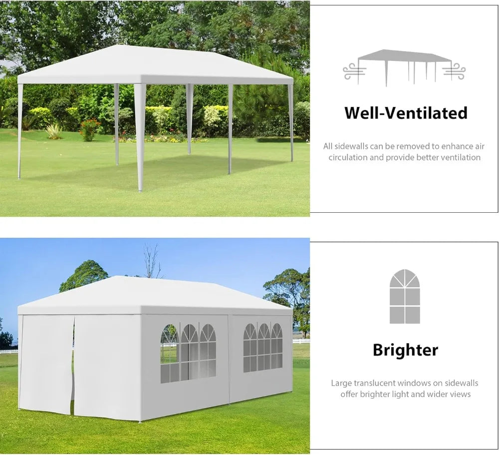 NONECN Waterproof Outdoor Gazebo Canopy Tent Removable Sidewalls