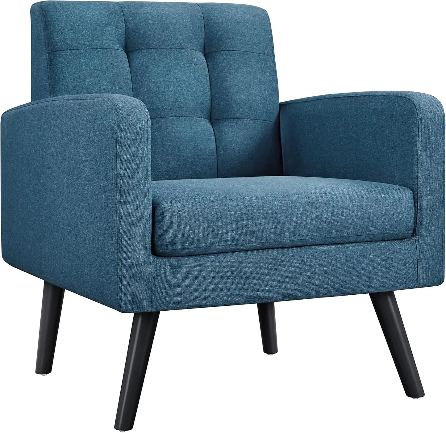 Mid-Century Modern Upholstered Living Room Accent Chair Button Tufted Back