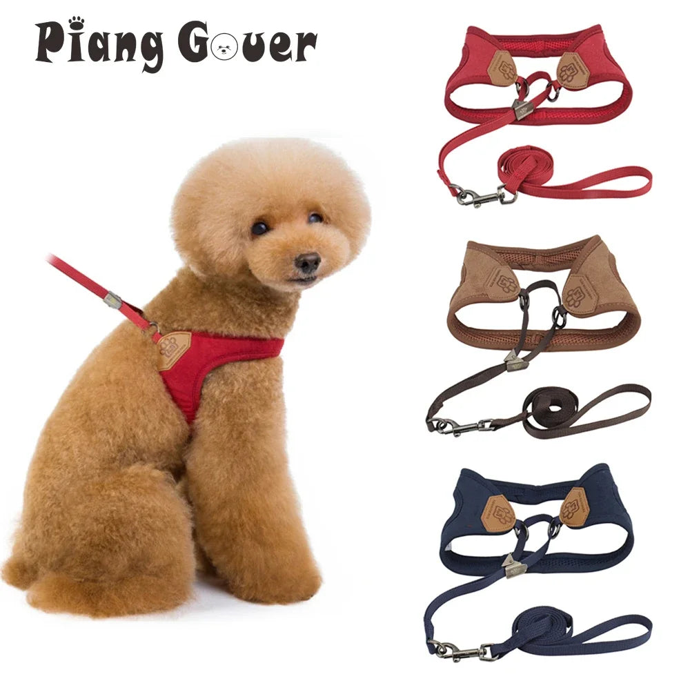 Vest Style Dog Harness And Leash Set For Comfortable Walking