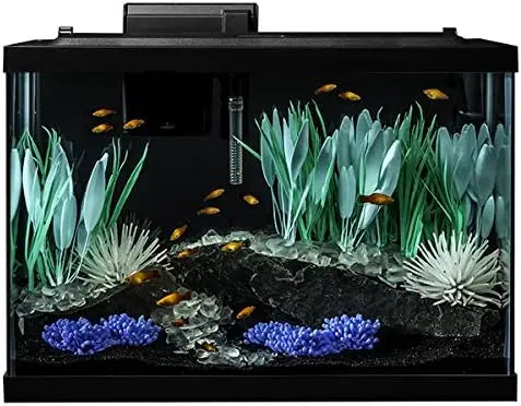 Aquarium Kit With LED Lighting And Decor