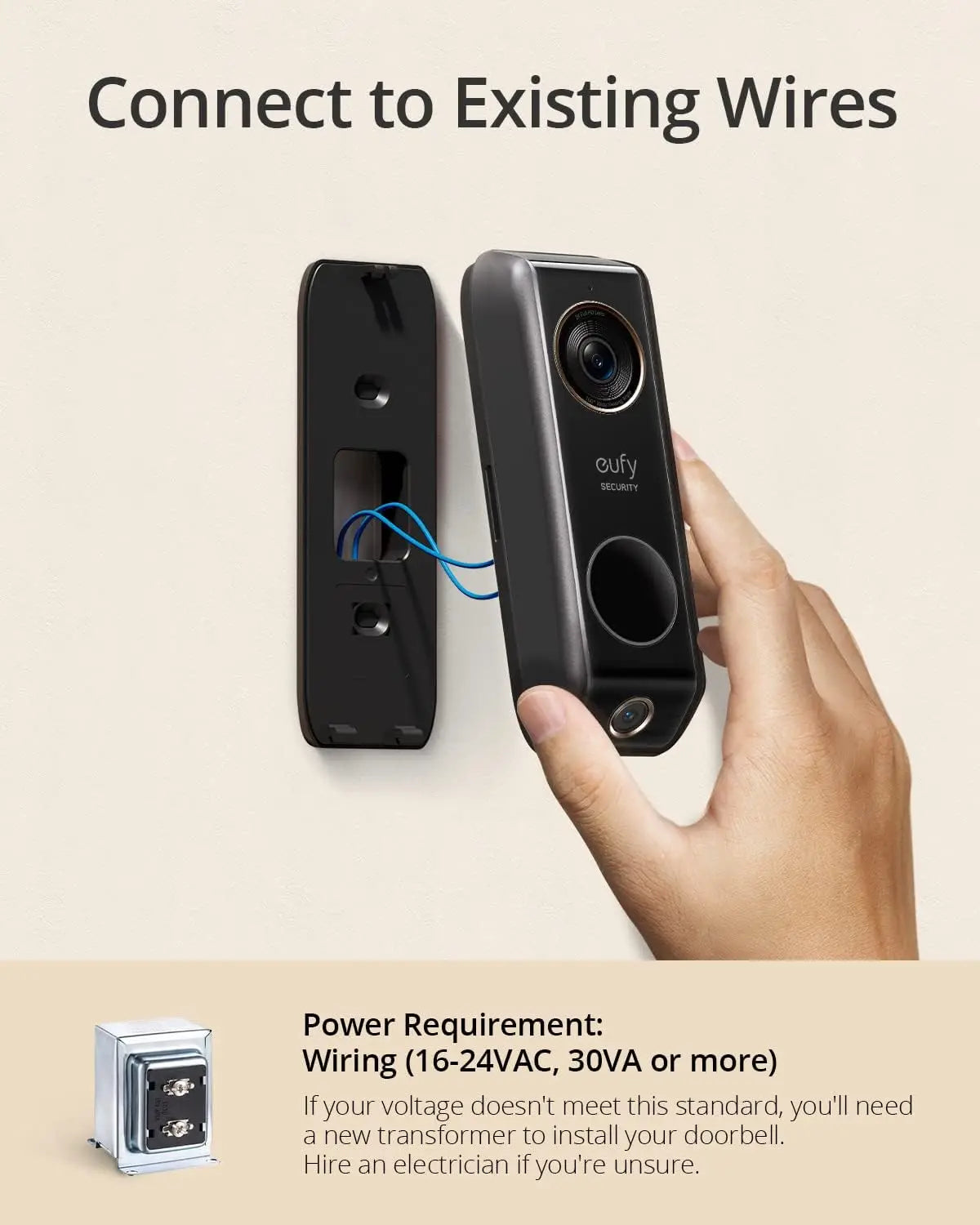 Wired Video Doorbell With Dual Cameras 2K HDR Motion Alerts Renewed