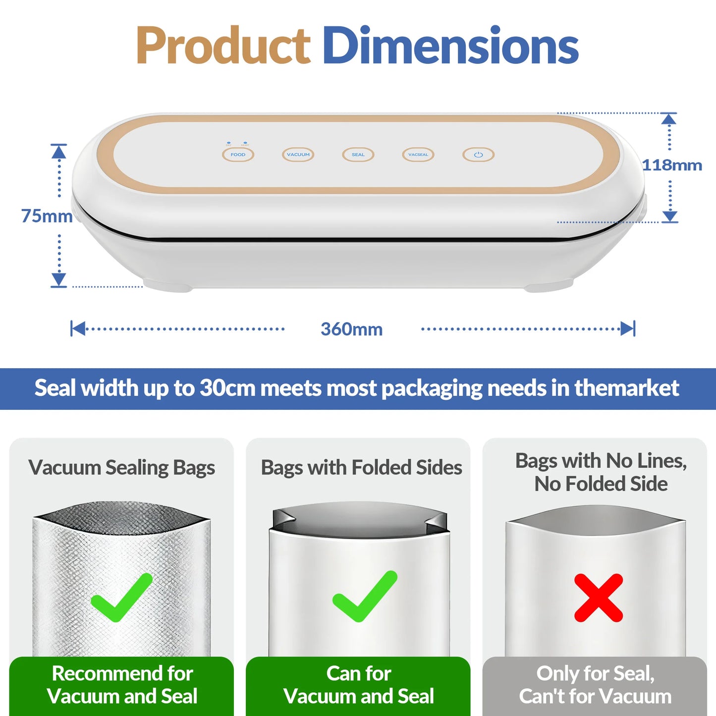 INSE VS-2101 Automatic Vacuum Sealer For Dry And Wet Foods