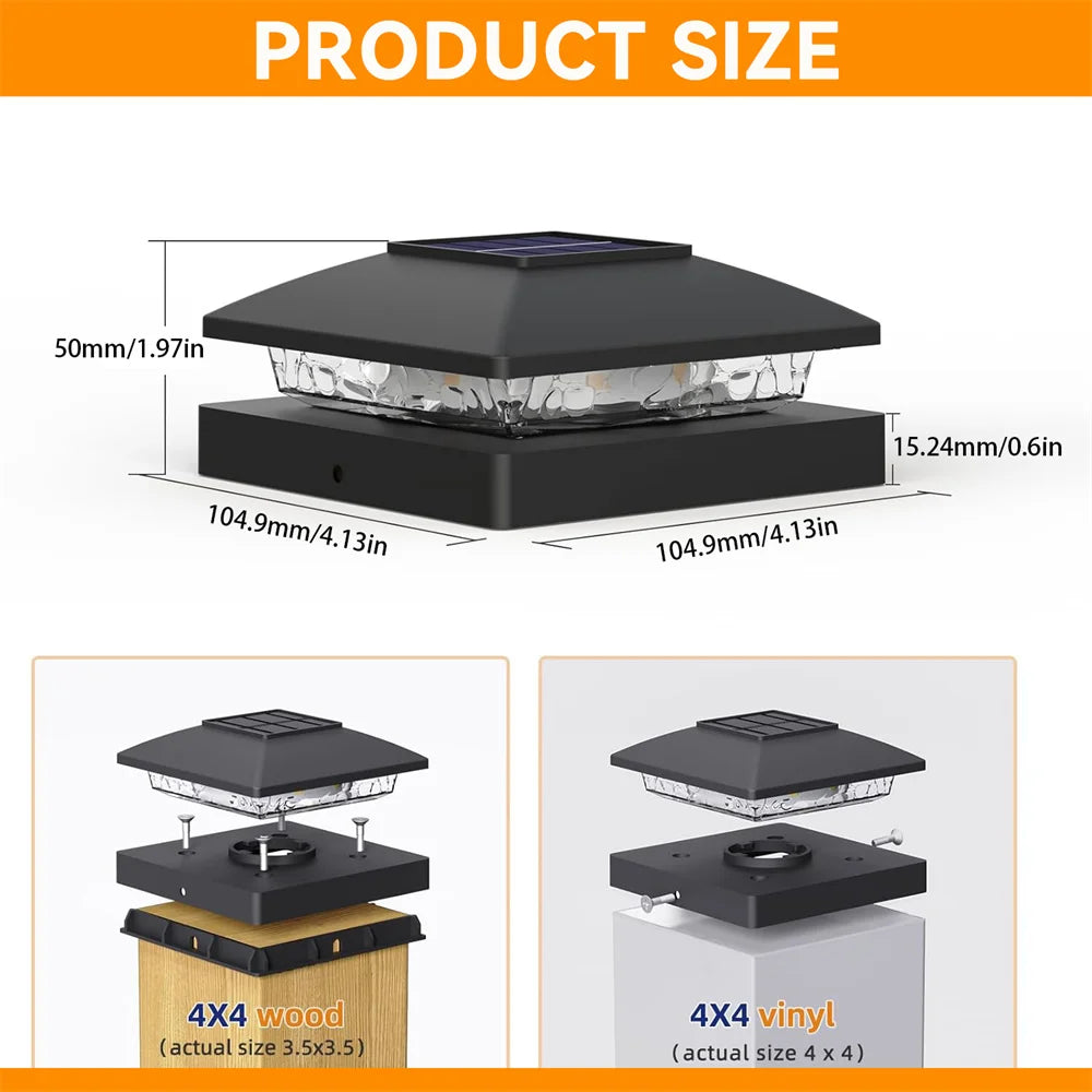 Six Pack Solar Post Cap Lights Warm White Outdoor Posts