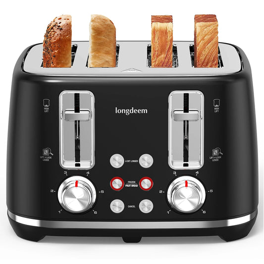 SIFEN Toaster With Extra Wide Slots And 6 Shade Settings