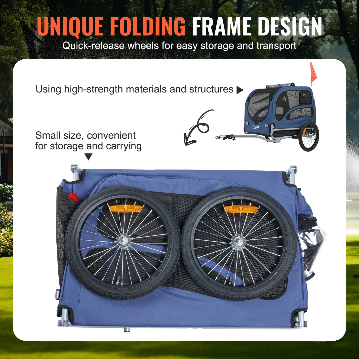 SucceBuy Pet Bike Trailer Carrier For Dogs With Reflectors