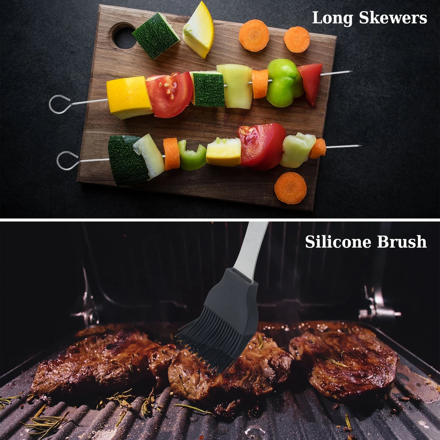 NONECN 20Pcs Barbecue Utensils Set Stainless Steel Grill Tools