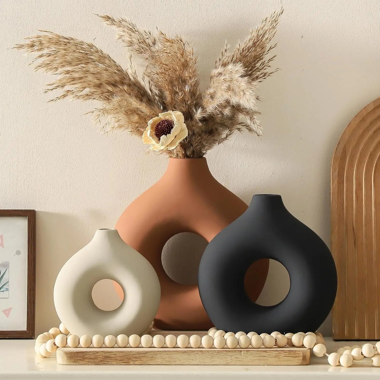 Ceramic Vase Set for Modern Farmhouse Home Decor Collection