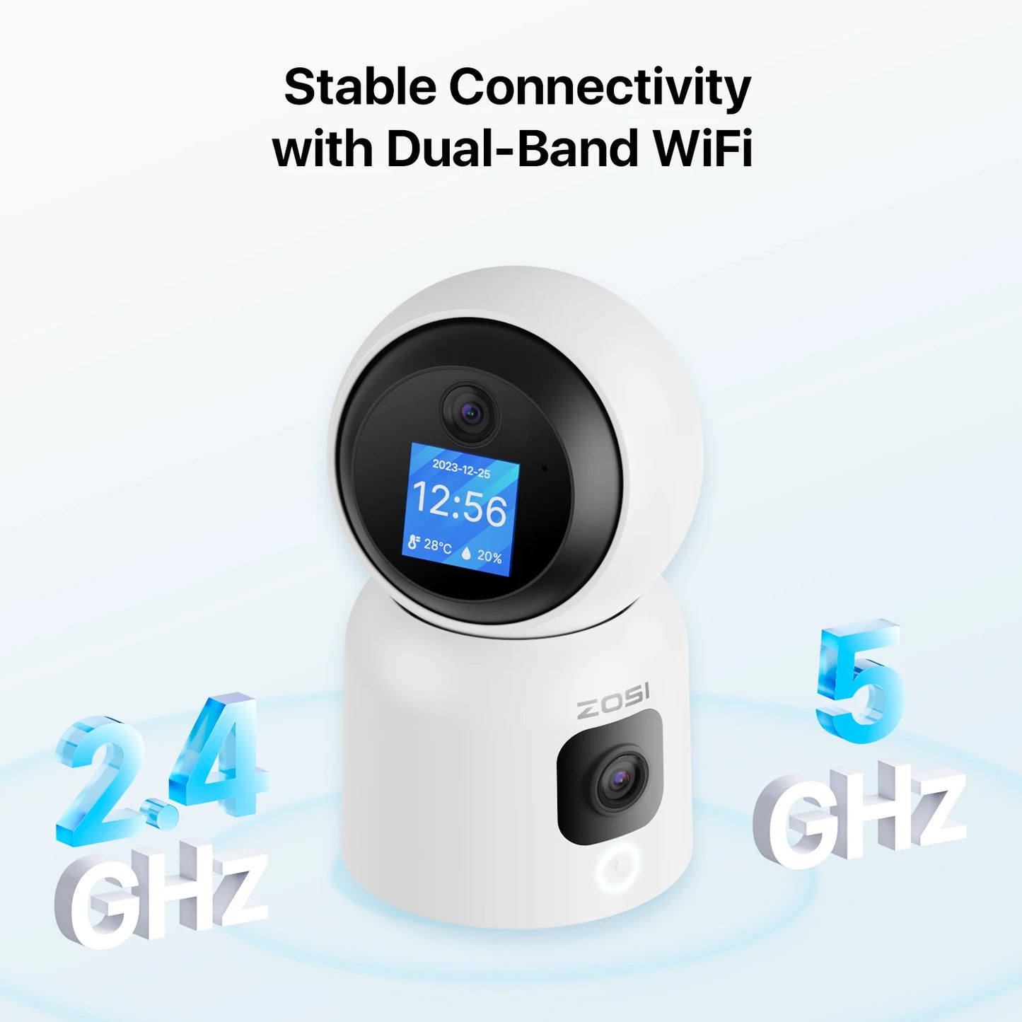 ZOSI 360 Degree Smart Home Security Camera With AI Tracking