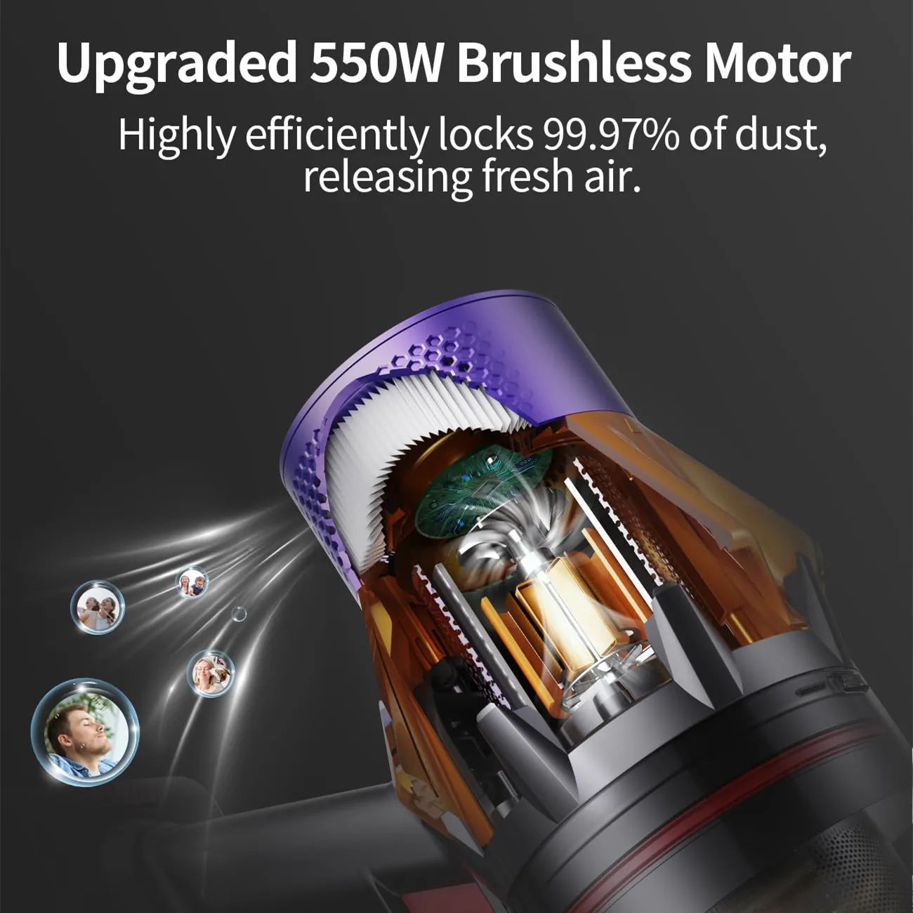 BlossomDust V18 Cordless Vacuum Cleaner 550W 45000Pa Brushless Motor