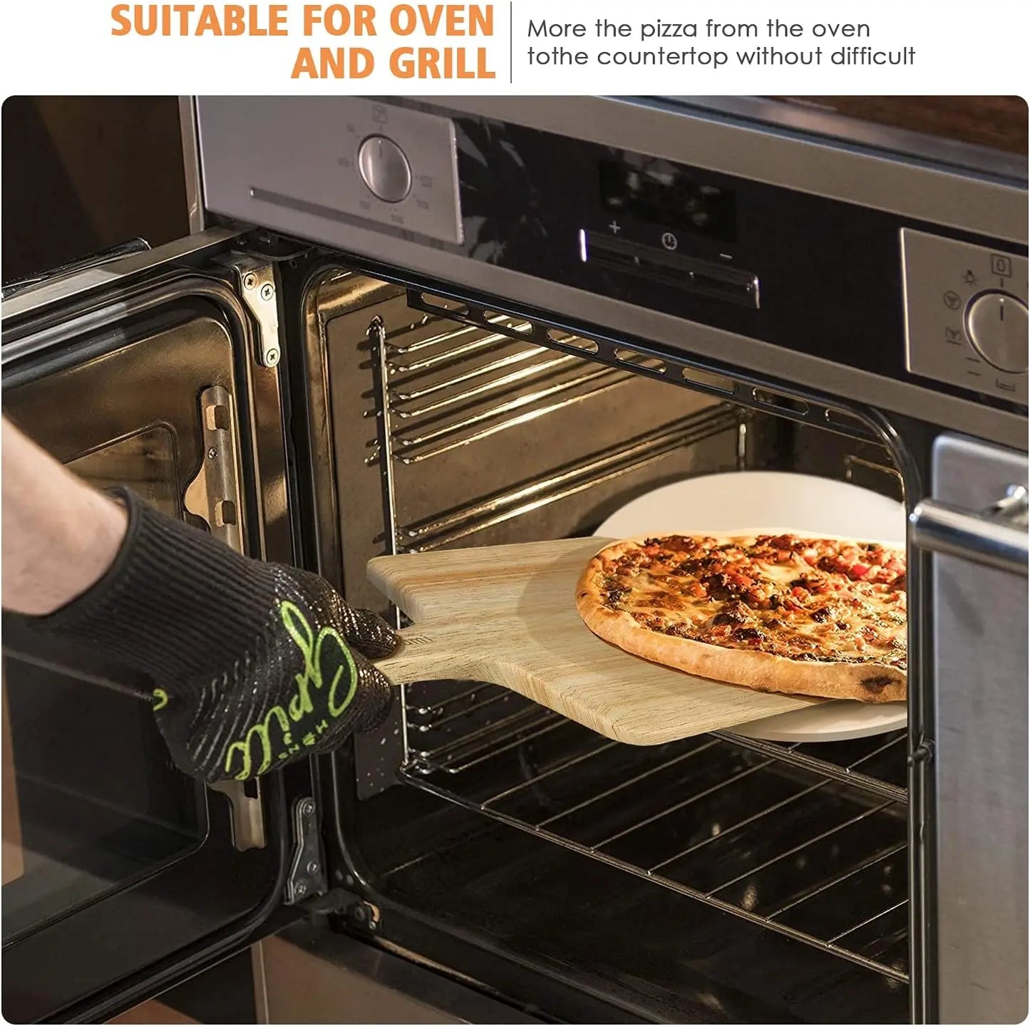 Pizza Stone Set With Rack Cutter And Oven Grill Accessories