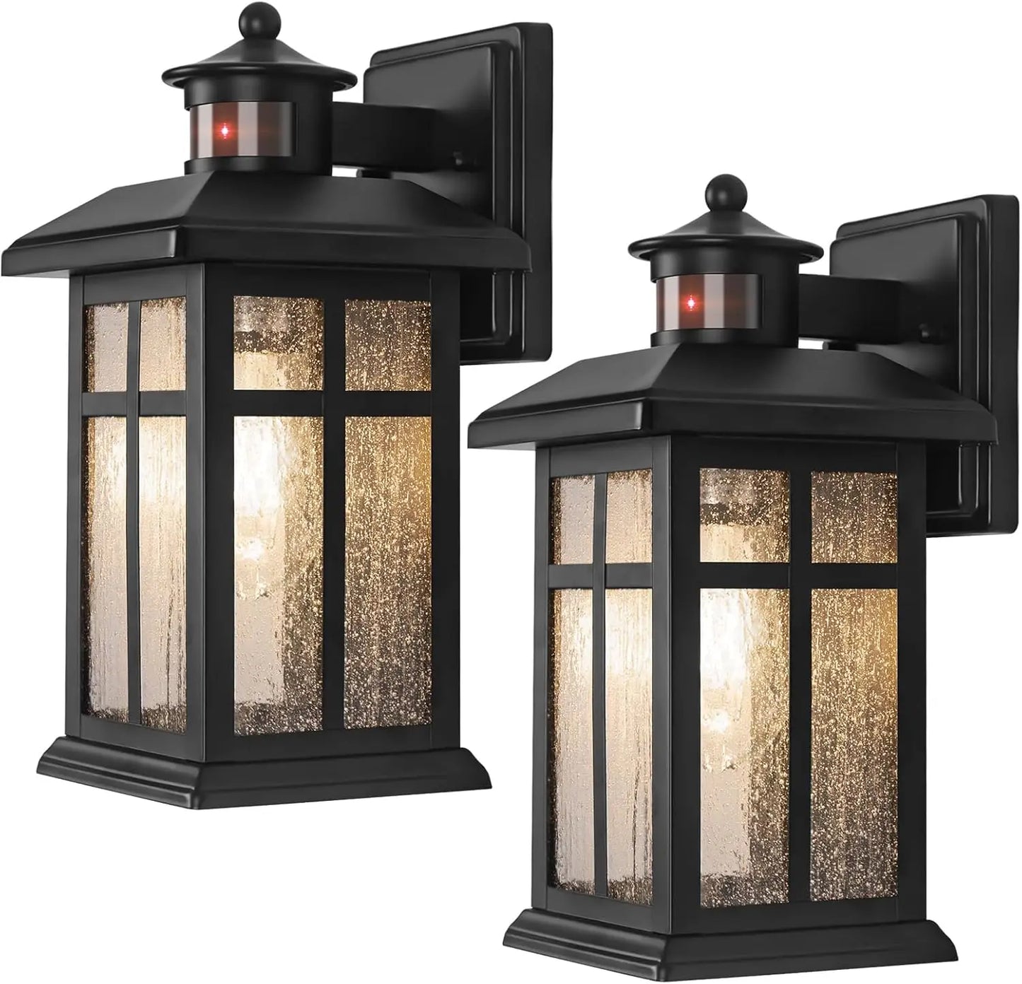 2-Pack Outdoor Motion Sensor Wall Lights Dusk-to-Dawn Exterior