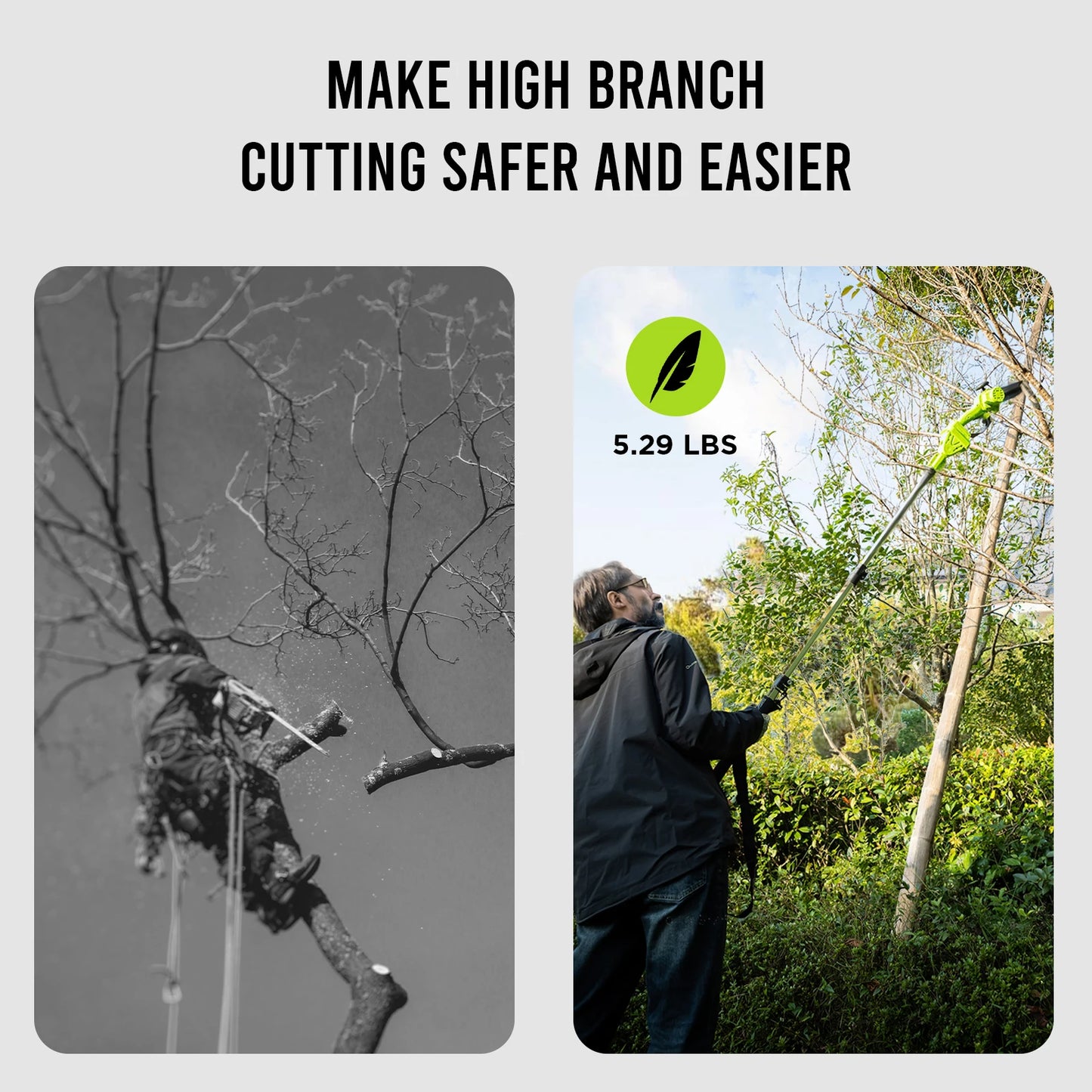 Deli Steelite 2-In-1 Cordless Pole Saw and Mini Chainsaw