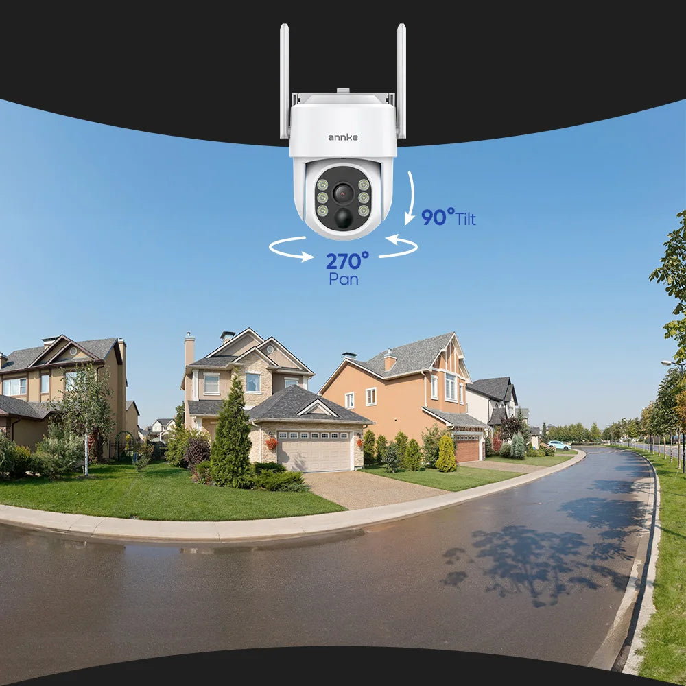 ANNKE 4-Camera Solar Wireless 4MP Surveillance Kit With Monitor
