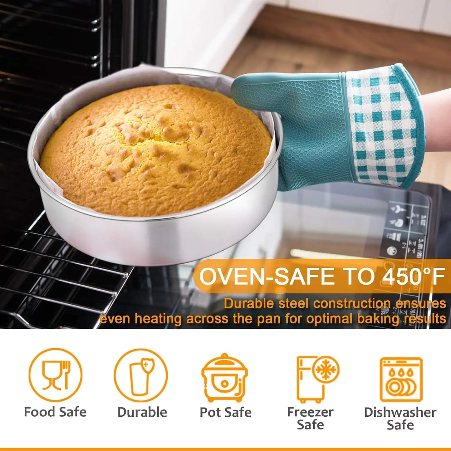 Stainless Steel Baking Pan Set with Lid and Cooling Rack