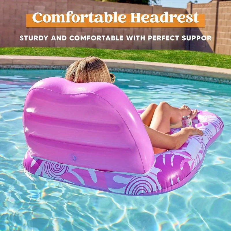 JOYFY Inflatable Adult Pool Floats Lounger Pool Float Lounge Raft Floaties Water Recliner Chair  for Summer Water Party