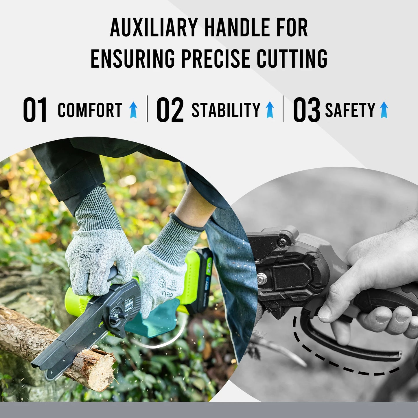 Deli Steelite 2-In-1 Cordless Pole Saw and Mini Chainsaw