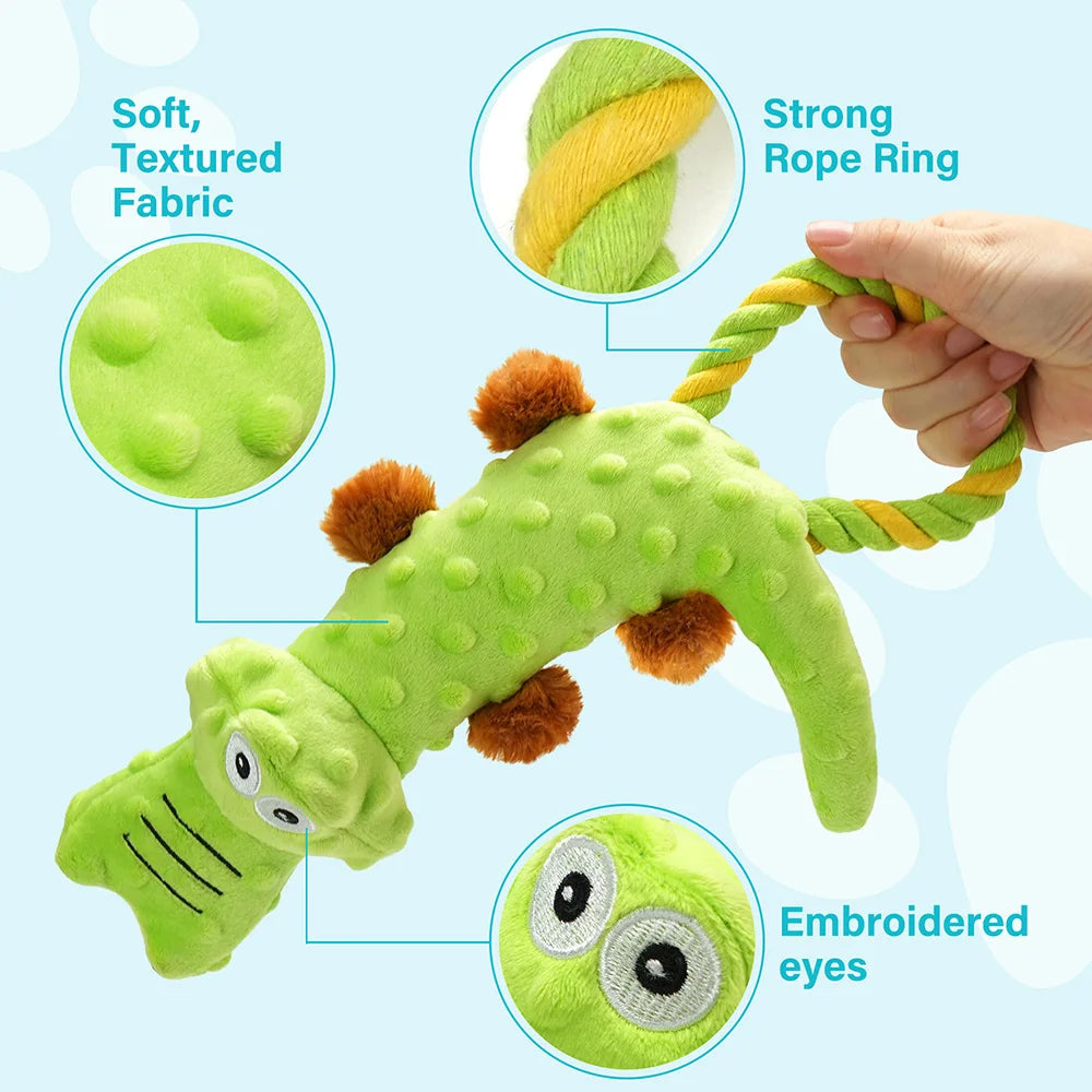 Dog Squeaky Toy 2 Pack Interactive Plush Tug of War Toys