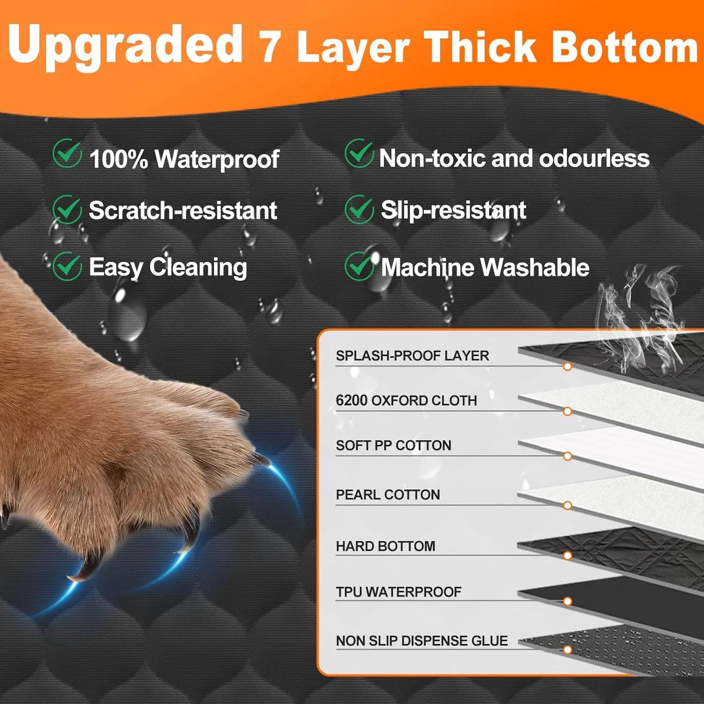 Wedyvko Foldable Waterproof Dog Car Seat Hammock Back Seat Protector