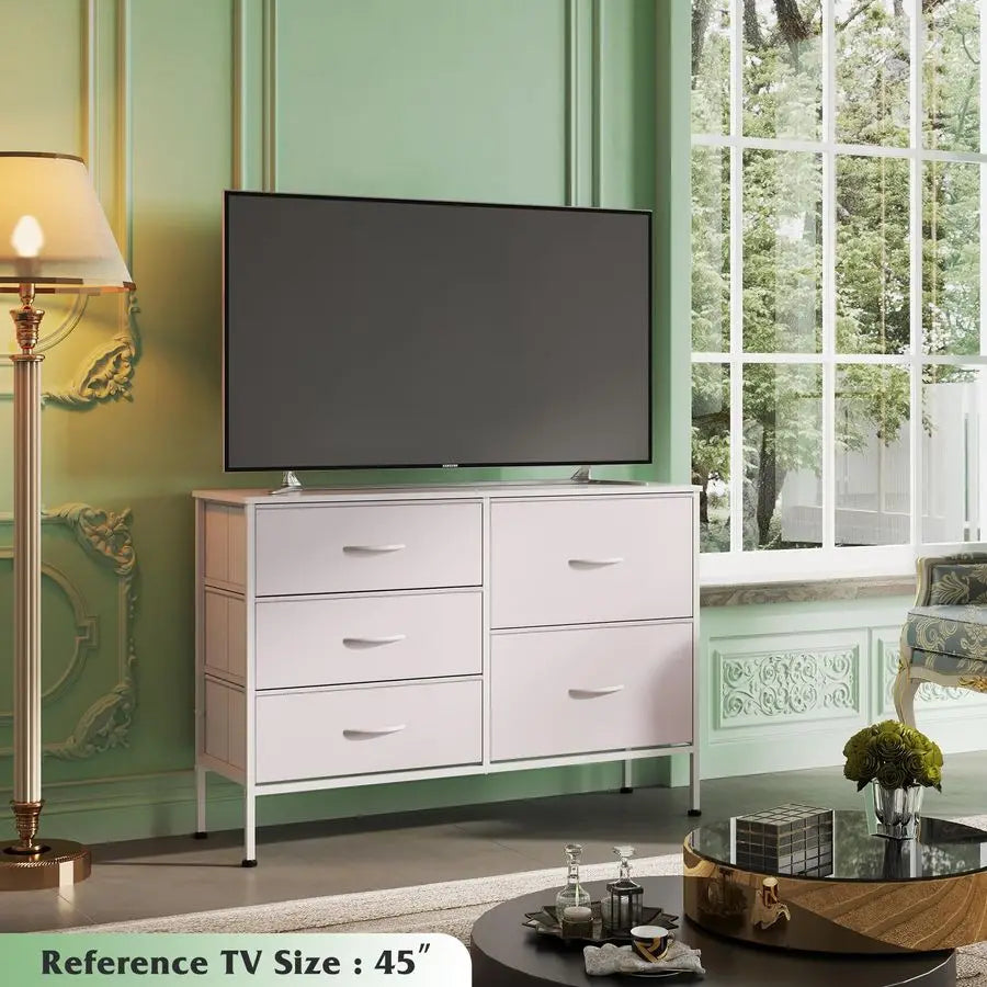 Fabric Dresser With Five Drawers For Bedroom And Closet