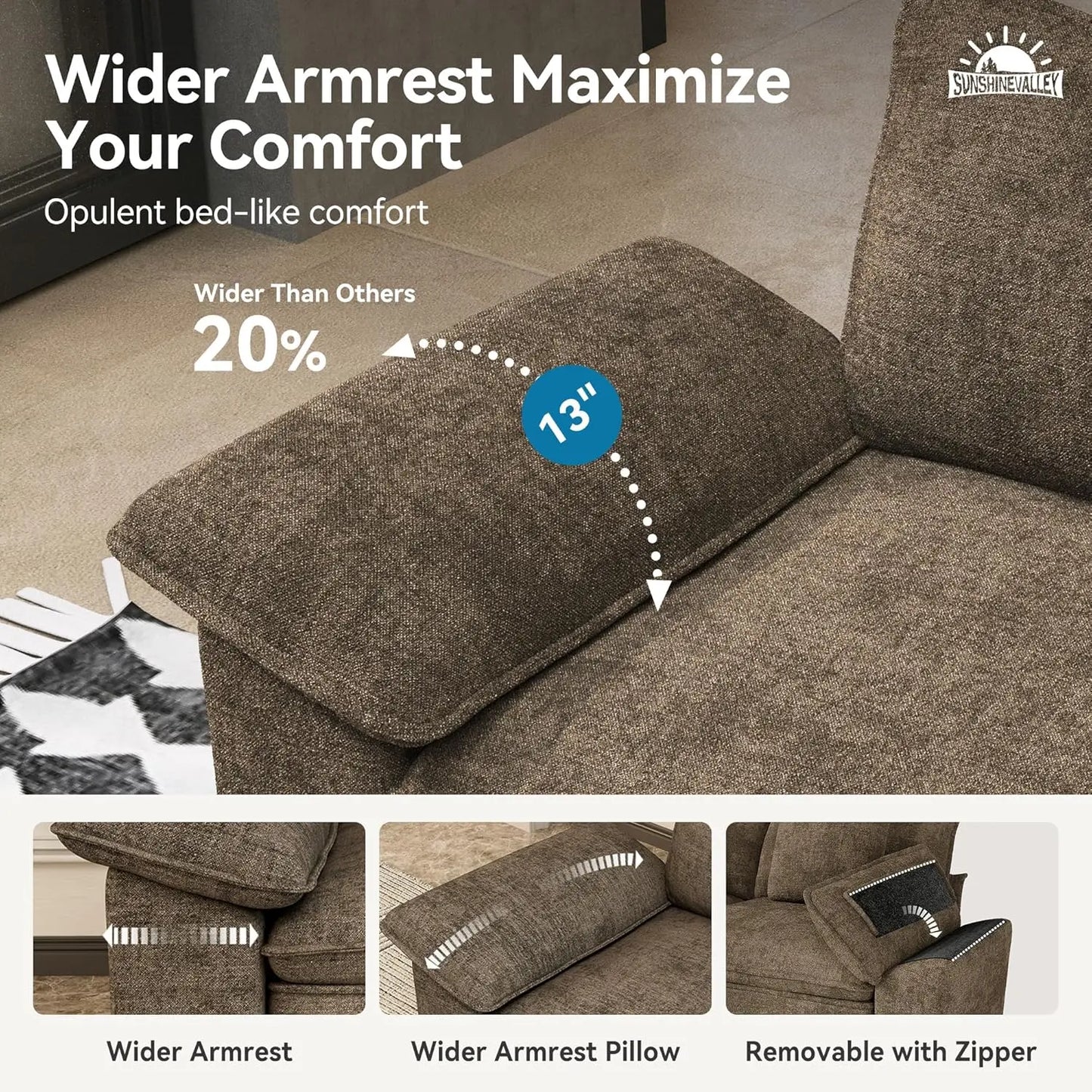 L Shaped Modular Cloud Couch Sectional Sofa With Ottoman