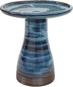 Sunnydaze Ceramic Bird Bath Outdoor Hand Painted