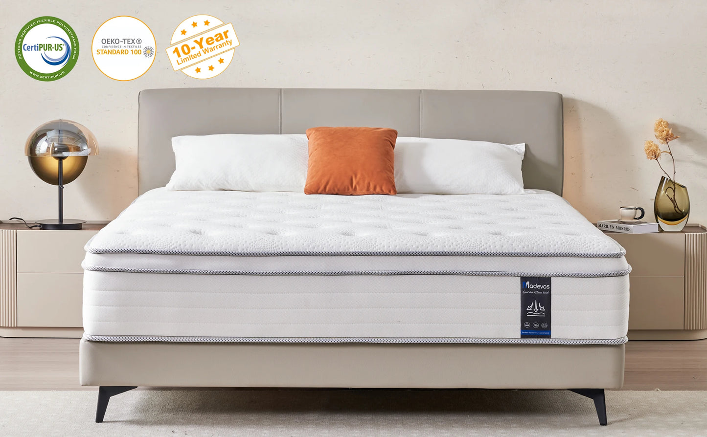 Madevos Hybrid Mattress In Box With Pocket Springs Medium Firm
