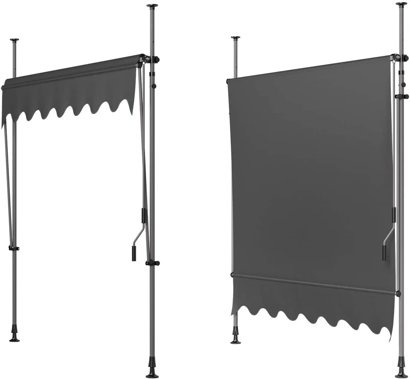 Homfa Retractable Balcony Awning UV50 Sun Shade With Hand Crank