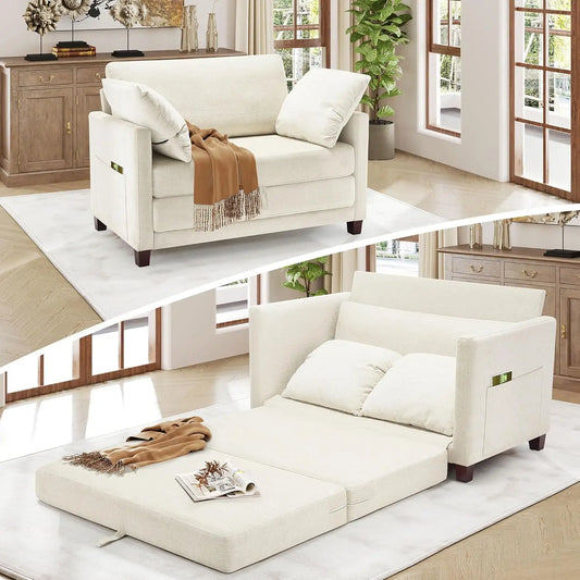 Convertible Loveseat Sofa Bed With Storage For Small Spaces