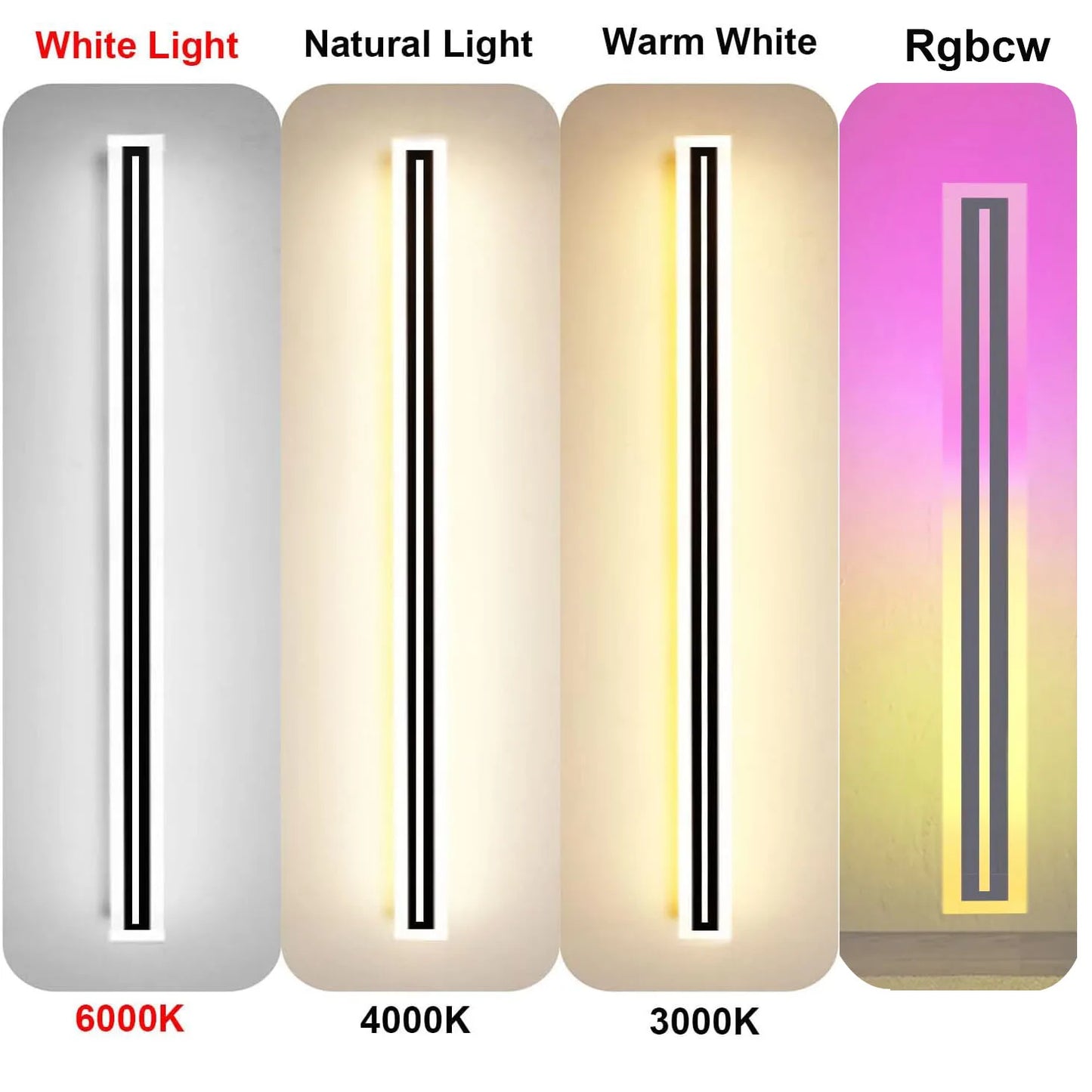 Outdoor Long LED Wall Light Strip Sconce IP67 Frosted Acrylic