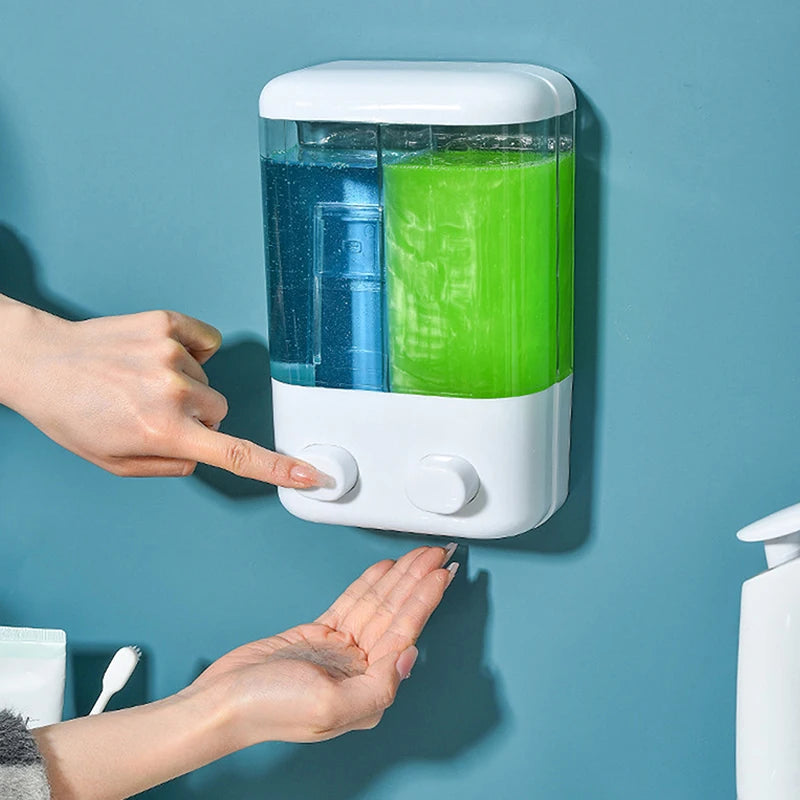 Double-Head Wall Mount Soap Dispenser for Bathroom and Kitchen