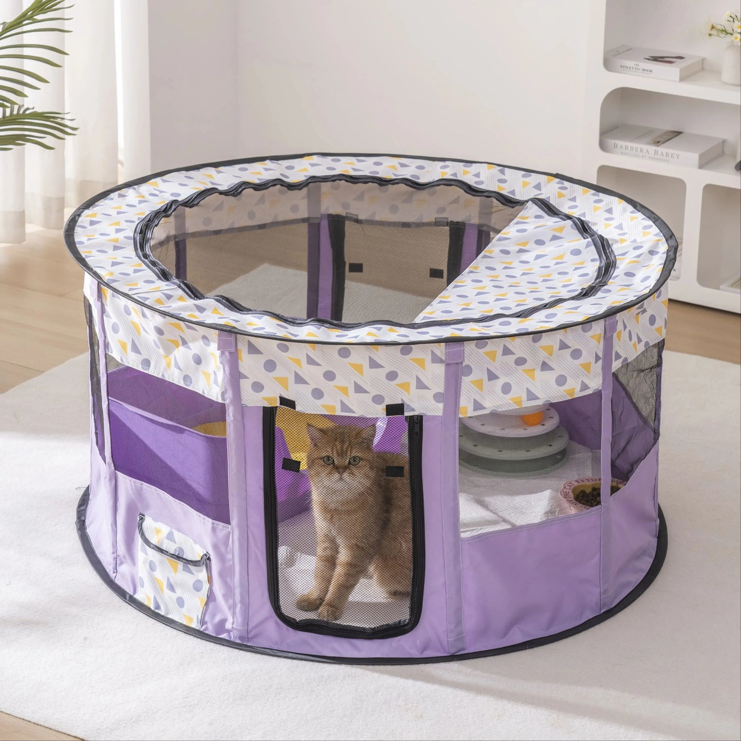 NONECN Foldable Mesh Ventilated Circular Cat Nest For Indoor Outdoor Use