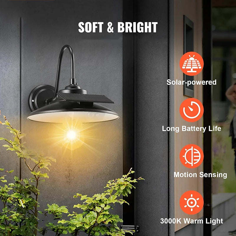 Solar Wall Light Outdoor With Motion Sensor And Three Lighting Modes